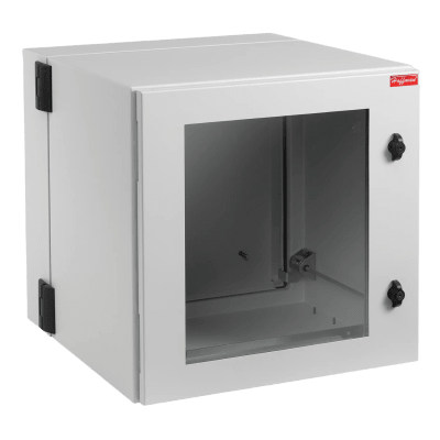 Gabinete Industrial ProTek de Puerta con Ventana  Protección NEMA Tipo 12; IP55; IK10  Abatible  Fabricado en Acero  12 UR  Color Gris Claro
