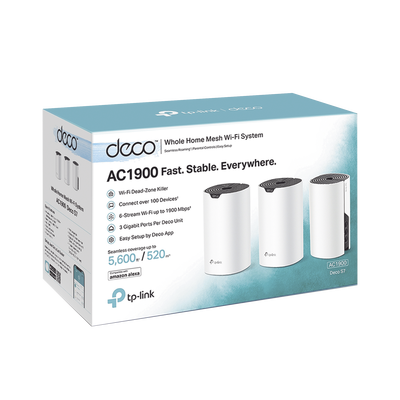 Kit 3 Routers Inalámbricos MESH Interior para Hogar / Doble Banda Wi-Fi 5 AC1900 Mbps / 3 Puerto Gigabit WAN/LAN / 3 Antenas Internas / Administración Mediante la App Deco (iOS  Android)