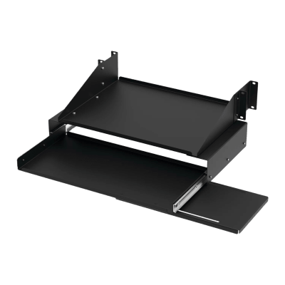 Charola Para Soportar Equipos en Rack de 19in  Con Bandeja Deslizable para Teclado y Mouse   Capacidad de 45.5 kg  4 UR