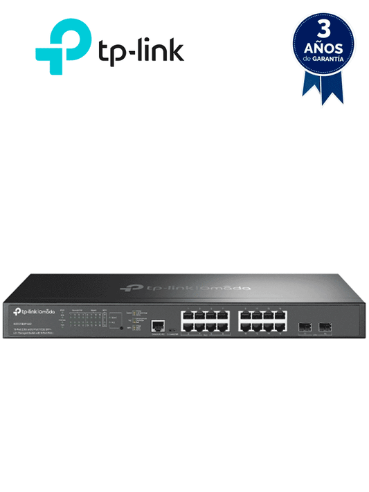 TP-LINK SG3218XP-M2 - Switch L2+ Omada PoE+ / 16 Puertos MultiGigabit 2.5G / 8 Puertos 2.5G Sin PoE / 8 Puertos PoE+ 2.5G / 2 Puertos SFP+ 10G / Administración Centralizada Omada o Stand-Alone / Multicast IGMP / Presupuesto PoE 240W / Montaje en Rac