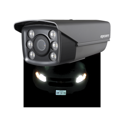 Bala TURBOHD 1 Megapixel (720p) / Identificación de PLACAS VEHICULARES / CLIMAS EXTREMOS / Lente Mot. 6 a 22 mm / Luz Blanca 40 mts / Exterior IP66