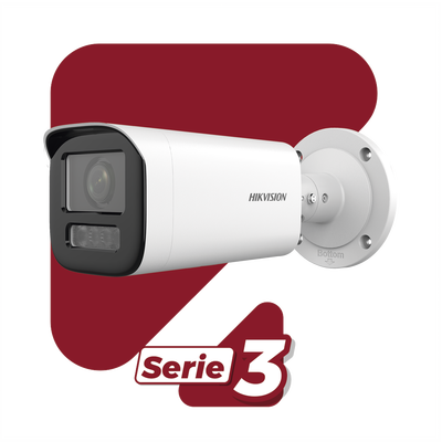 Bala IP 4 Megapíxel / Lente Motorizado 2.7 a 13.5 mm / Dual Light (50 mts IR + 50 mts Luz Blanca)   / Exterior IP67 / WDR 120 dB / PoE  / Micro SD