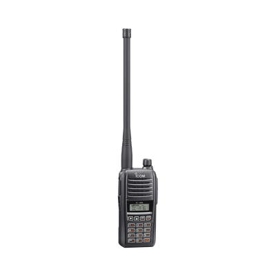 Radio portátil aéreo con Bluetooth incluido  rango de frecuencia 118-136.99166MHz  6W PEP  200 canales alfanuméricos  pantalla de 8 caracteres  incluye: batería  cargador  antena y clip