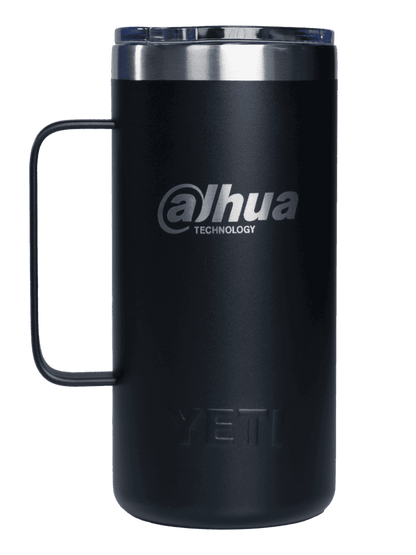 TVC MATPOP - Termo con asa de 14oz y tapa magslider color negro  con impresión de logo DAHUA Y TVC