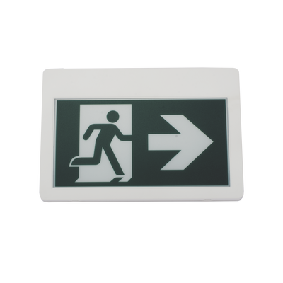 Letrero LED de Señalización de salida "Hombre Corriendo"/ Alto brillo / Uso en pared  lateral o techo / Batería de Respaldo Incluida con hasta 120 minutos de duracion