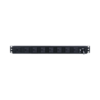 PDU Básico de Montaje en Rack  Con 10 Salidas NEMA 5-15R y Protección Contra Sobretensiones   Enchufe de Entrada NEMA 5-15P  de 19in  1UR  15 Amp  120 Vca
