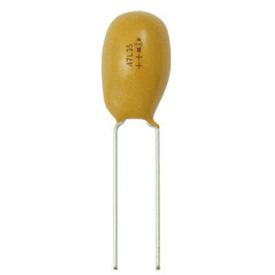 Capacitor de Tantalio de 2200nF   Emplomado sólido de 25 Vcc