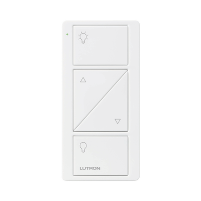 Control remoto PICO 3 botones encender/apagar  subir/bajar intensidad  color blanco  complemente con un atenuador Caseta  RA2  RadioRa2.