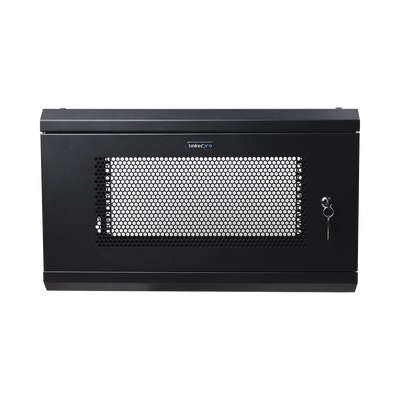 Gabinete de Pared de 6U con Puerta Perforada  455 mm de Profundidad Total  Rack de 19    Acero Reforzado Color Negro