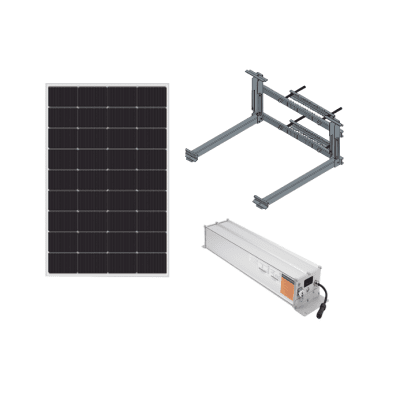 Kit  Solar para alimentar hasta 30W  Salida 12/24 Vcc   Para alimentar camaras PTZ y Enlaces Punto a Punto  Panel Solar 180W  Bateria Litio 1280 Wh