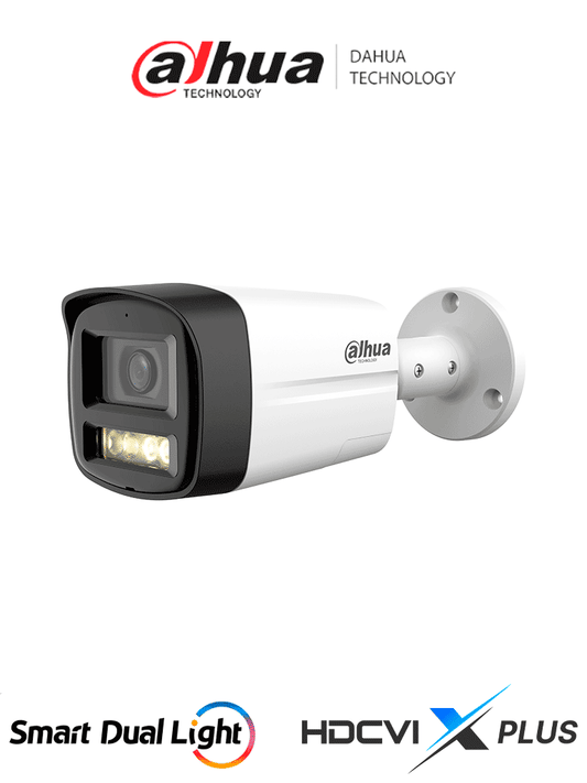 DAHUA HAC-HFW1200TLM-IL-T- Cámara Bullet de 2 MP/ HDCVI X PLUS/ Lente de 2.8 mm Apertura de Hasta 111°/ Audio Bidireccional/ Iluminador Dual Inteligente Hasta 40m/ Metal + Plastico/ #LoNuevo #HI