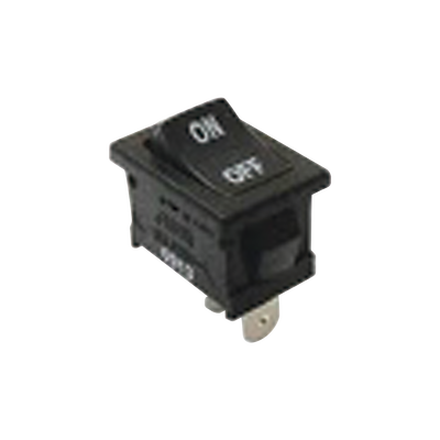 Interruptor Rocker SPST Off-On  Poliamida Negro  11 Amp.  Hasta 125 Vca  Contacto en Plata  4.8 mm