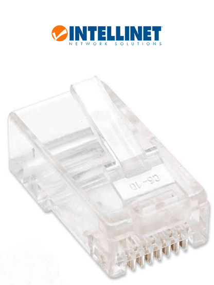 INTELLINET 790055 - Paquete de 100 conectores modulares Cat5e RJ45 / UTP  2 pines  para cable trenzado  100 clavijas en bote