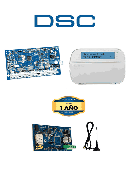 DSC NEO-LCD-LE4050M ACTUALIZACION- Kit Neo 32 Zonas  Panel HS2032 / Teclado Alfanumérico HS2LCDN/   Comunicador LE4050m con 1 año de servicio