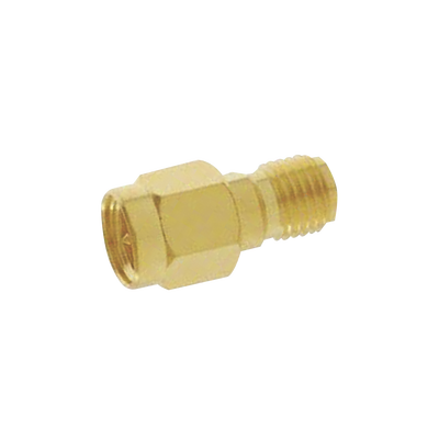 Adaptador en Línea  de Conector SMA Macho a SMA Hembra Inverso  Oro/ Oro/ Teflón.