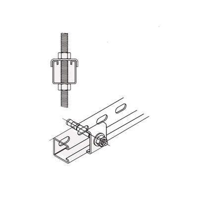 Tope Unicanal  "U" para Tornillo de  3/8" ( 9.5 mm ).
