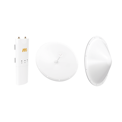 Kit de radio C5C con Antena de 28dBi  Frecuencia (4.9-6.5 GHz)  para hasta 20 km  Radomo  PoE y Jumpers Incluidos