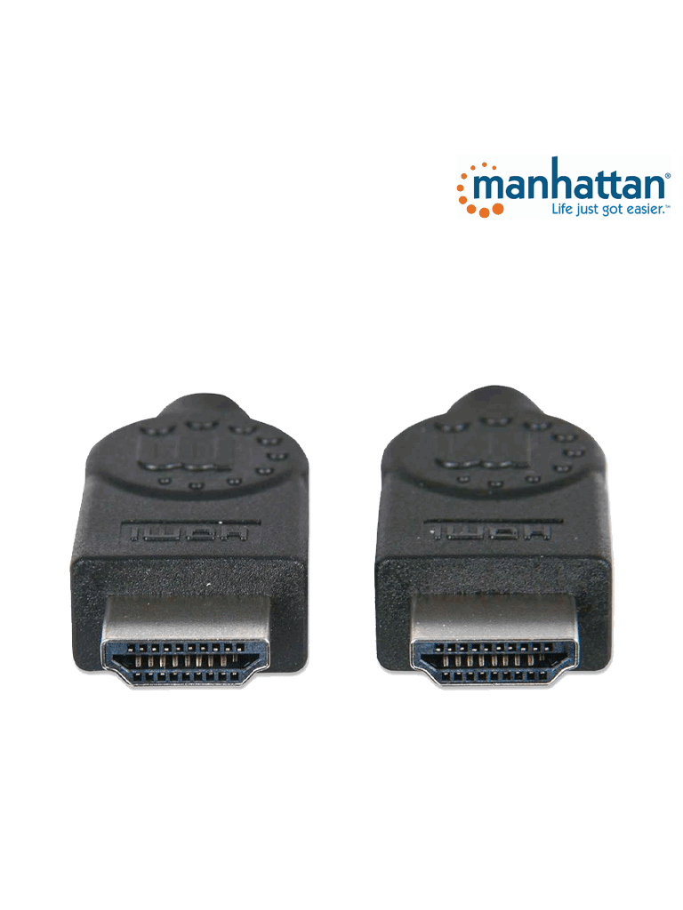 MANHATTAN 322539-Cable HDMI de 10m / Alta Velocidad / Macho a macho / Blindado / Resolución de 1080p / Color intenso / Hasta 10.2Gbps a 340MHz / Terminales en PVC/ Color negro