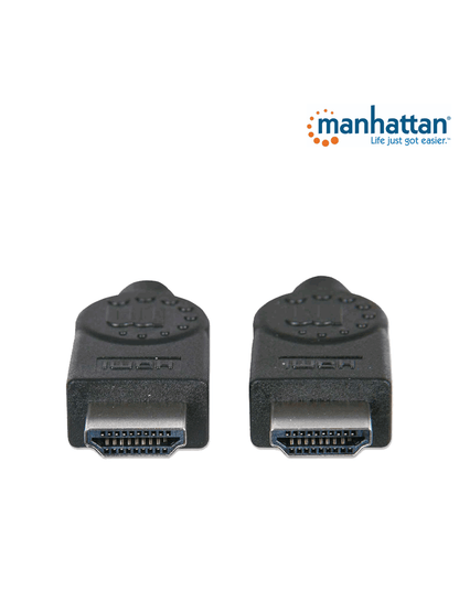 MANHATTAN 323260 - Cable HDMI de Alta Velocidad de 15 Metros / Resolución 4k@30Hz/ Soprota 3D y Canal de Ethernet de 100 Mbps/ HDMI Macho a Macho/ Soporta Canal de Retorno de Audio (ARC)/ Blindado para Reducir Interferencia/