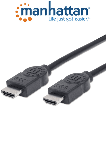 MANHATTAN 323239- Cable HDMI  de Alta Velocidad de 5 Metros/ Resolución 4k@30Hz/ Soprota 3D/ HDMI Macho a Macho/ Soporta Canal de Retorno de Audio (ARC)/ Blindado para Reducir Interferencia/