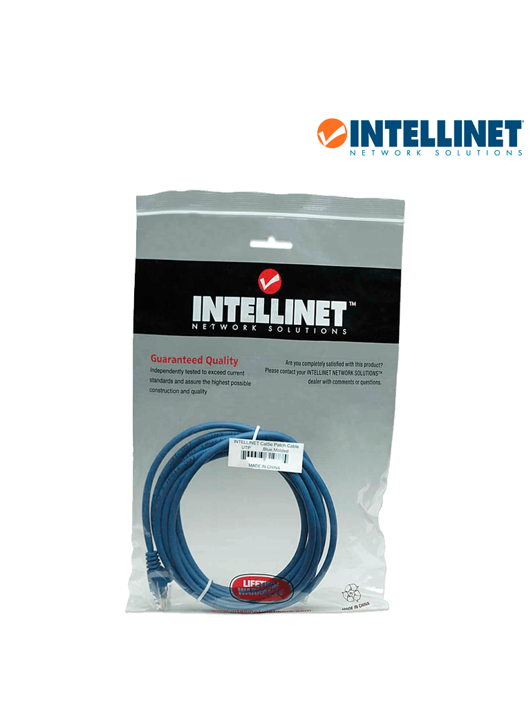 INTELLINET 318983 - Cable patch / 2.0 metros ( 7.0f) / Cat 5e / UTP Azul / Patch cord