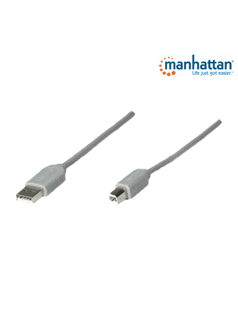 MANHATTAN 341028 - Cable USB A-B 4.5M  Gris