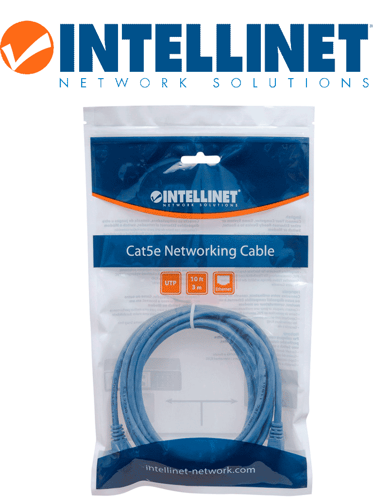 INTELLINET 342599 Cable de red  Cat6  UTP RJ45 Macho / RJ45 Macho  7 ft. (2.0 m)  Azul