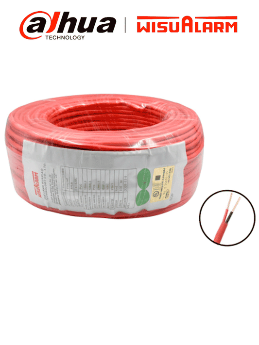 DAHUA 2X16AWG-U- Bobina de 305 metros de cable sin blindaje para alarma de Incendio  Listado por UL  Revestimiento de PVC UL105 °C de alta resistencia al fuego  Fabricado con aislamiento de cloruro de polivinilo UL105 °C altamente ignífugo
