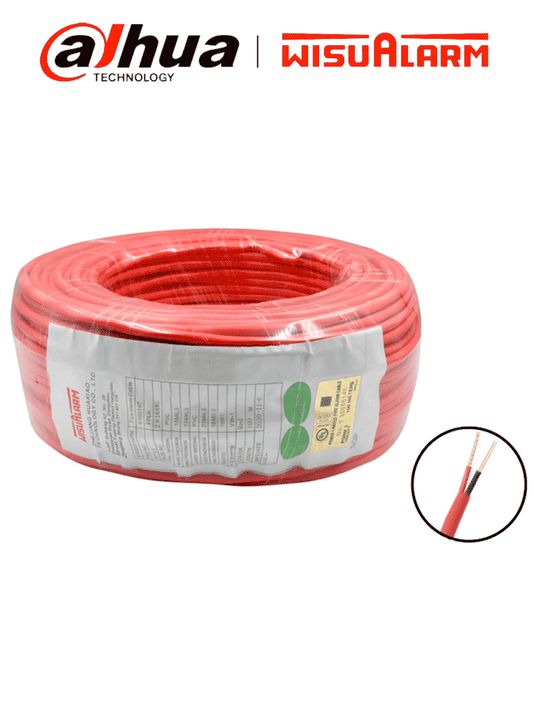DAHUA 2X18AWG-U- Bobina de 305 metros de cable sin blindaje para alarma de Incendio  Listado por UL  Revestimiento de PVC UL105 °C de alta resistencia al fuego  Fabricado con aislamiento de cloruro de polivinilo UL105 °C altamente ignífugo
