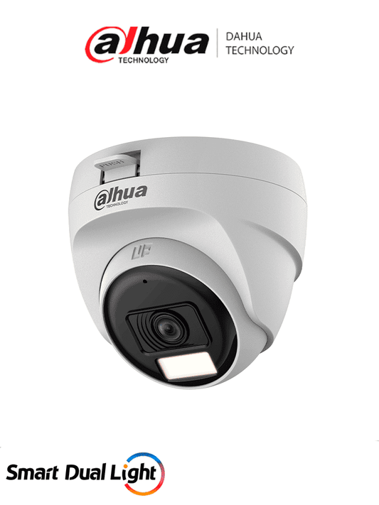 DAHUA HAC-T1A21N-U-IL-A - Cámara Domo de 2 Megapíxeles/ Lente de 2.8 mm Apertura Hasta 100°/ Iluminación Dual Inteligente Hasta 25Mts con IR & 20Mts Luz Calida/ Micrófono Integrado/ Policarbonato/ #LoNuevo #OD