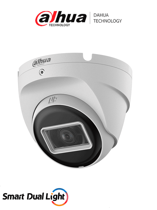 DAHUA HAC-T2A21N-U-IL-A- Cámara Domo de 2 Megapixeles/ Lente de 2.8 mm con Apertura Hasta 100°/ Iluminación Inteligente Hasta 30Mts con IR + 20Mts Luz Calida/ Con Micrófono Incorporado/ Para Exterior IP67/ Metal #OD #CD #COD