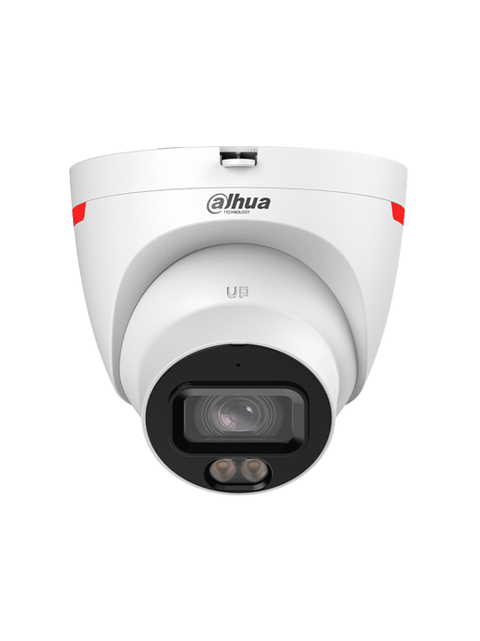 DAHUA DH-IPC-HDW2449T-S-PRO - Cámara IP Domo de 4 MP ofrece tecnología WizColor y WizSense con IA  SMD Plus  lente de 3.6 mm  micrófono integrado  WDR 120 dB  ranura MicroSD  PoE  y protección IP67#LoNuevo #WIZD #MCI1