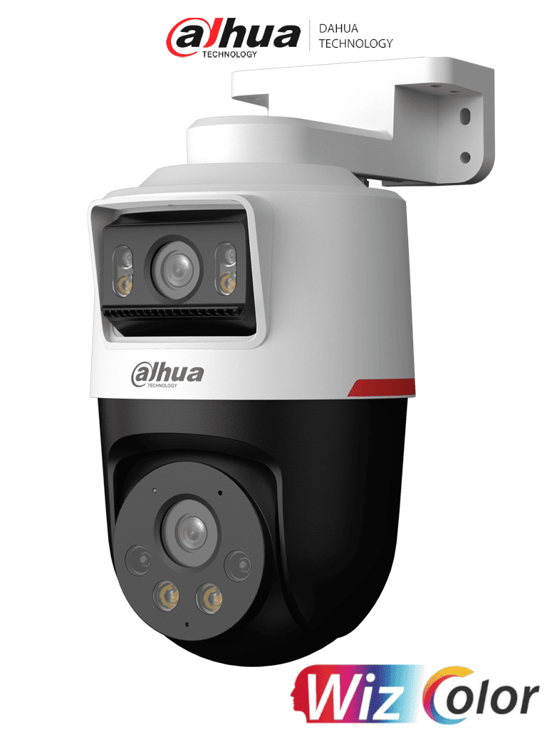 DAHUA DH-IPC-PTS2249B-E2-S-PV-PRO Cámara IP PT dual de 2MP+2MP Lente 3.6/ WizColor/ SMD Plus/ Protección perimetral/ Hasta 30 m/ Iluminador dual inteligente/ Audio bidireccional/ Disuasión activa de luz y sonido/ Ranura micro SD/ PoE/ IP66 #LoNuevo
