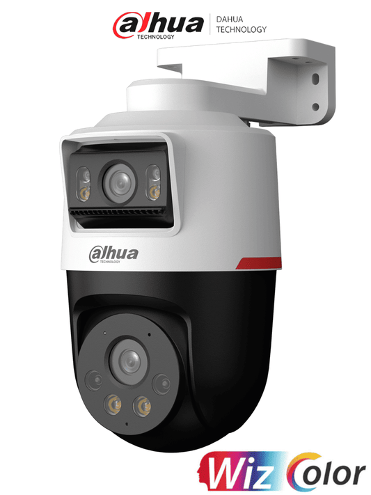 DAHUA DH-IPC-PTS2249B-E2-S-PV-PRO Cámara IP PT dual de 2MP+2MP Lente 3.6/ WizColor/ SMD Plus/ Protección perimetral/ Hasta 30 m/ Iluminador dual inteligente/ Audio bidireccional/ Disuasión activa de luz y sonido/ Ranura micro SD/ PoE/ IP66 #LoNuevo