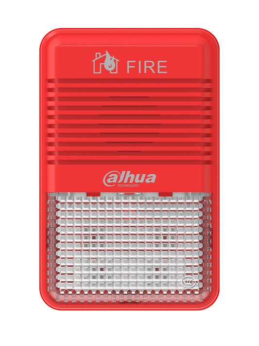 DAHUA WISUALARM HY-1500 - Lampara Estroboscópica con Sirena Direccionable/ 2 Hilos/ Volumen de 75 dB–115 dB/ 24V DC/ Cumple Normas: EN54-3  EN54-23/ Microprocesador integrado/  #LoNuevo #Wisualarm