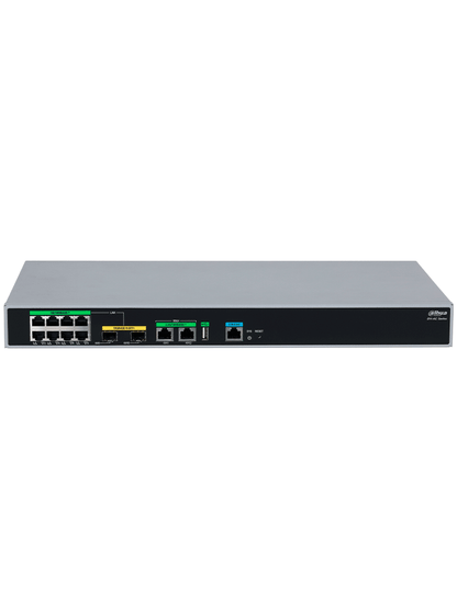 DAHUA DH-AC64 Control de acceso inalámbrico de 10 puertos DH-AC64  WAN 2 × 2 5 GE  LAN 8 × GE + 2 × 10 GE SFP+  1 × USB/  Puerta de enlace todo en uno/ PoE+/  PoE 802.3af/802.3at/ Funciones de roaming inteligente