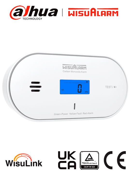 DAHUA WISUALARM DHI-HY-GC30A-R8 -Detector de Monóxido de carbón inalámbrico interconectado con sensor electroquímico de alto performance e interconexión inalámbrica con máximo 24 equipos  #LoNuevo #Wisualarm #V1