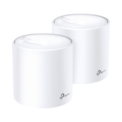 Kit 2 Routers Inalámbricos MESH Interior para Hogar / Doble Banda Wi-Fi 6 AX1800 Mbps / 2 Puerto Gigabit WAN/LAN / 2 Antenas Internas / Administración Mediante la App Deco (iOS  Android) / Protección HomeShield