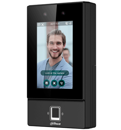 DAHUA ASI6214S-D - Control de acceso con reconocimiento facial/ Pantalla de 4.3 Pulgadas/ Cámara 2 MP/ 6.000 usuarios/ 6.000 rostros/ 6.000 contraseñas/ 6.000 huellas dactilares/ FACT