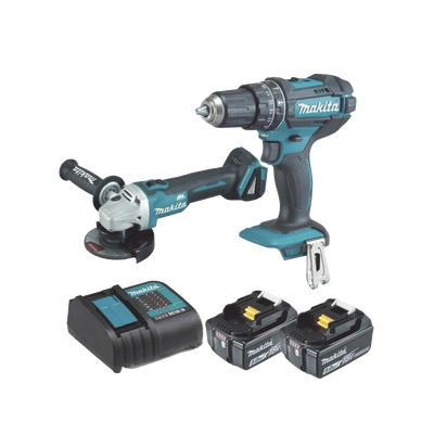 Kit  DHP482 Rotomartillo + DGA456 Mini Esmerilador  1 Batería Li-Ion de 5.0 Ah y Cargador C/Luz de 18 Vcc.