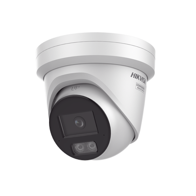 Turret IP 8 Megapixel (4K) / Lente 2.8 mm / Dual Light (40 mts IR + 40 mts Luz Blanca) / DARKFIGHTER S / Exterior IP67 / Microfono Integrado / WDR 130 dB / 4 Analíticos: AcuSense  Deteccion Facial  Conteo de Personas por Cruce y Zona