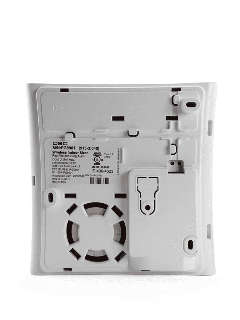 DSC PG9901 BATT - Sirena con led espectroscópico Interior 110 dB c/batería Inalámbrica Power G compatible con NEO  PRO  Qolsys e IoTega