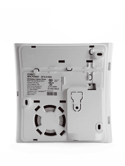 DSC PG9901 BATT - Sirena con led espectroscópico Interior 110 dB c/batería Inalámbrica Power G compatible con NEO  PRO  Qolsys e IoTega