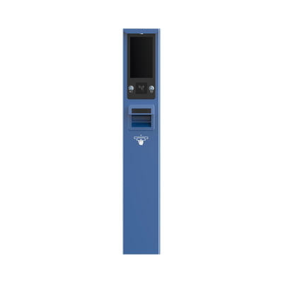Estación de Entrada de Tickets / Pantalla LCD 10.1 Pulgadas 1080P / Lector de Tarjetas IC y CPU / Impresión Térmica / Protocolo TCP/IP / IP54 / Sistema Operativo Linux Embebido