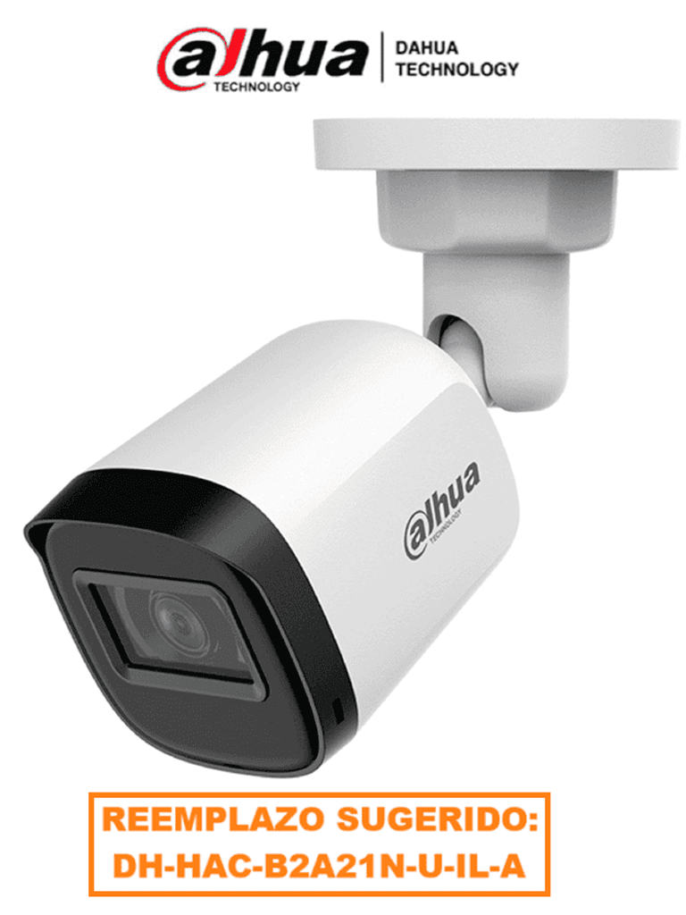 DAHUA HAC-B2A21N-U-0280B - Camara Bullet de 2 Megapixeles/ 1080p/ Lente 2.8 mm/ 100 Grados de Apertura/ 30 Metros de IR/ Metalica/ IP67/ Soporta: CVI/TVI/AHD y CVBS/ Menu OSD para Configuracion/