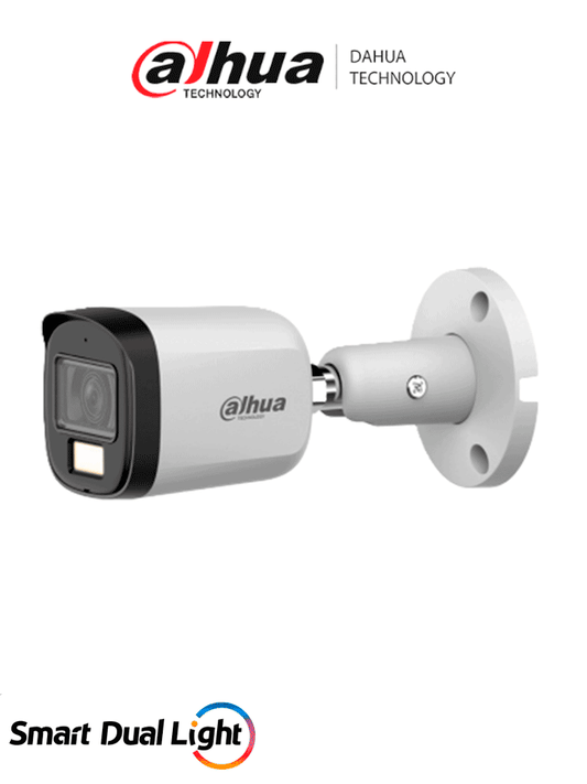 DAHUA DH-HAC-B2A51N-U-IL-A- Cámara Bullet 5 MP Serie Cooper/ Lente 2.8 mm Apertura Hasta 106°/ Iluminación Dual Inteligente/ Iluminación Hasta 30Mts IR + 20Mts Luz Calida/ Micrófono Incorporado/ Metal/ Para Exterior IP67 #OD #CD #COD