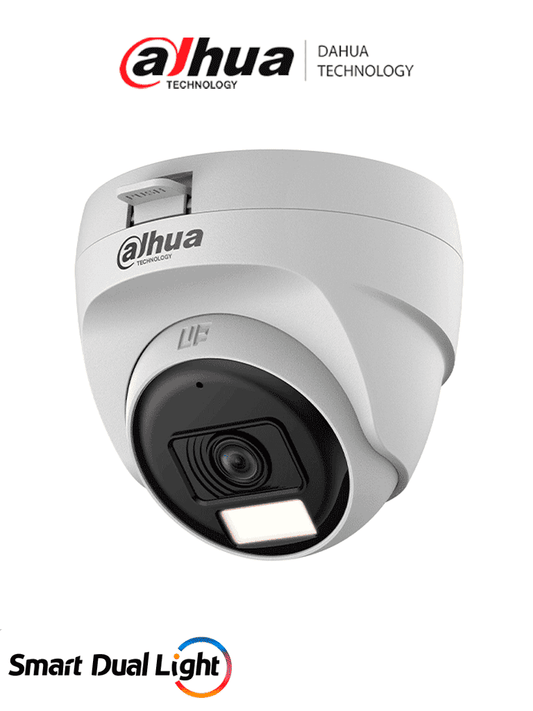 DAHUA DH-HAC-T1A51N-U-IL-A- Cámara Domo 5 Megapixeles/ Lente 2.8 mm Apertura Hasta 106°/ Iluminación Dual Inteligente/ Micrófono Incorporado/ Iluminación Hasta 25Mts IR + 20Mts Luz Calida/ Plástico/ Ideal para Interior/ #LoNuevo #OD