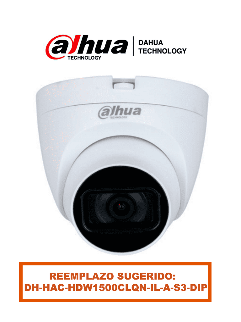 DAHUA HAC-HDW1500TLQN-A - Cámara Domo de 5 MP con micrófono integrado y lente de 2.8 mm. Ofrece iluminación IR hasta 30 metros  tecnología Starlight y es resistente al agua con clasificación IP67. Compatible con CVI  CVBS  AHD y TVI