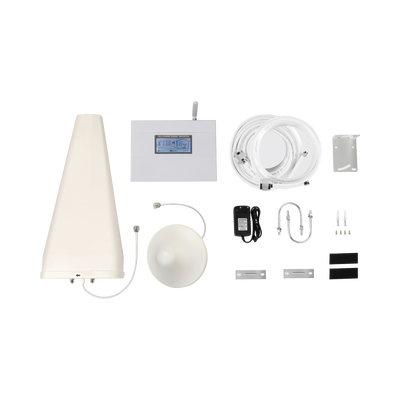 Kit Amplificador de Señal Celular DOBLE banda de frecuencia / Mejora las llamadas convencionales / Soporta los datos de las tecnologías 2G y 3G de TELCEL  AT&T y MOVISTAR / Cubre hasta 600 m².