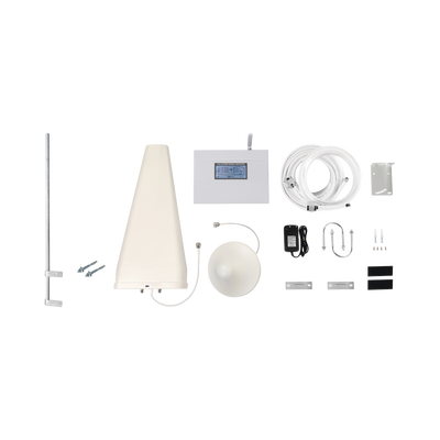 Kit Amplificador de Señal Celular TRIPLE banda de frecuencia. Incluye Mástil. Mejora las llamadas convencionales y VoLTE / Soporta los datos de las tecnologías 2G  3G y 4G de TELCEL  AT&T y MOVISTAR / Cubre hasta 2 espacios...